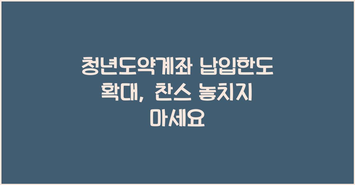 청년도약계좌 납입한도 확대