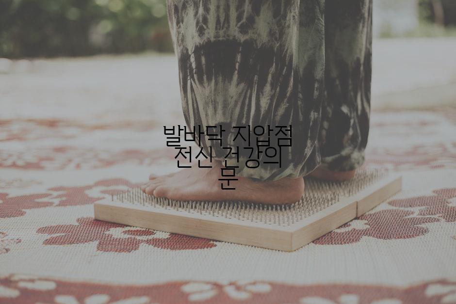 발바닥 지압점 전신 건강의 문