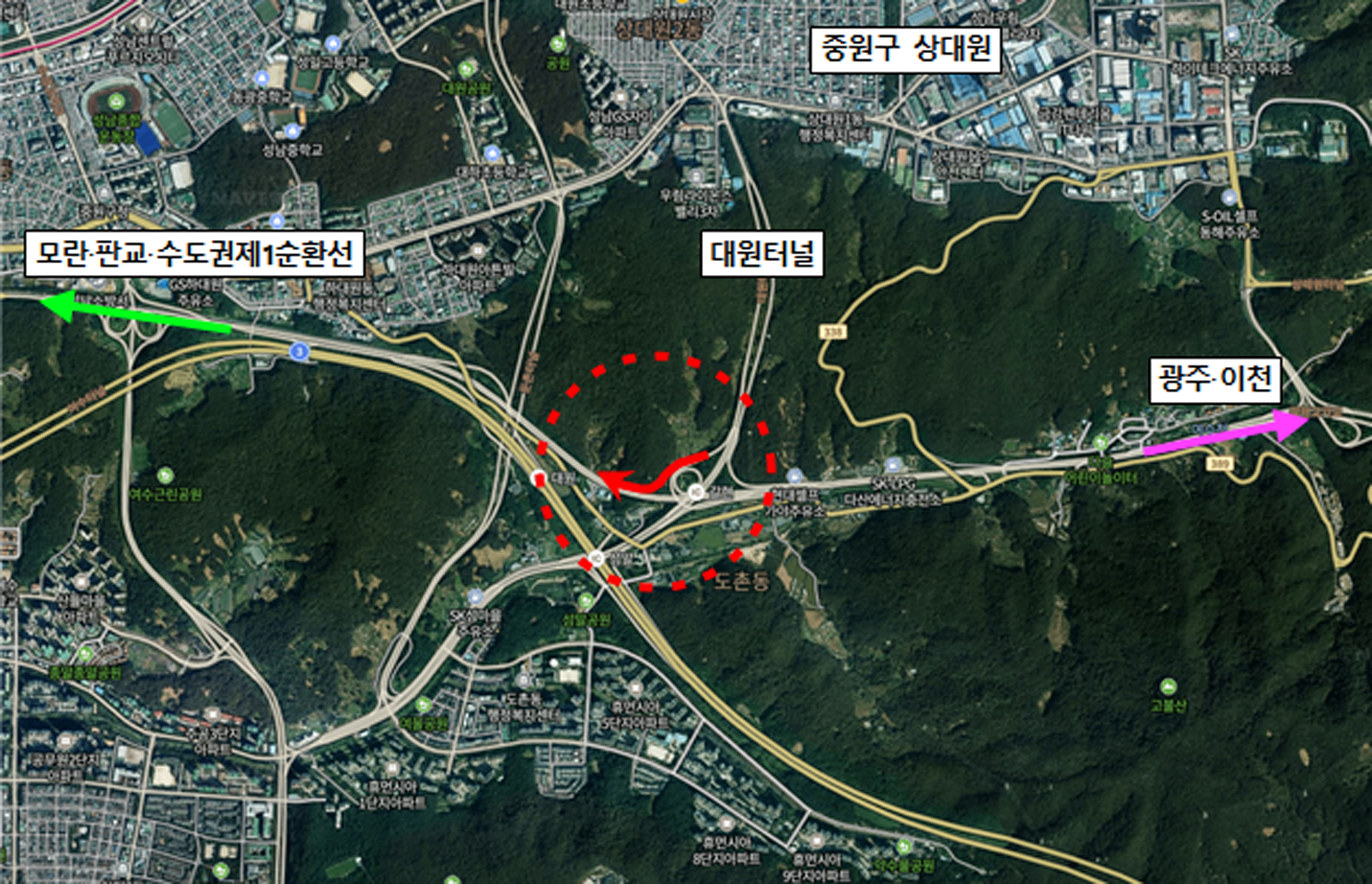  성남시 갈현IC 연결도로 신설…15일 개통