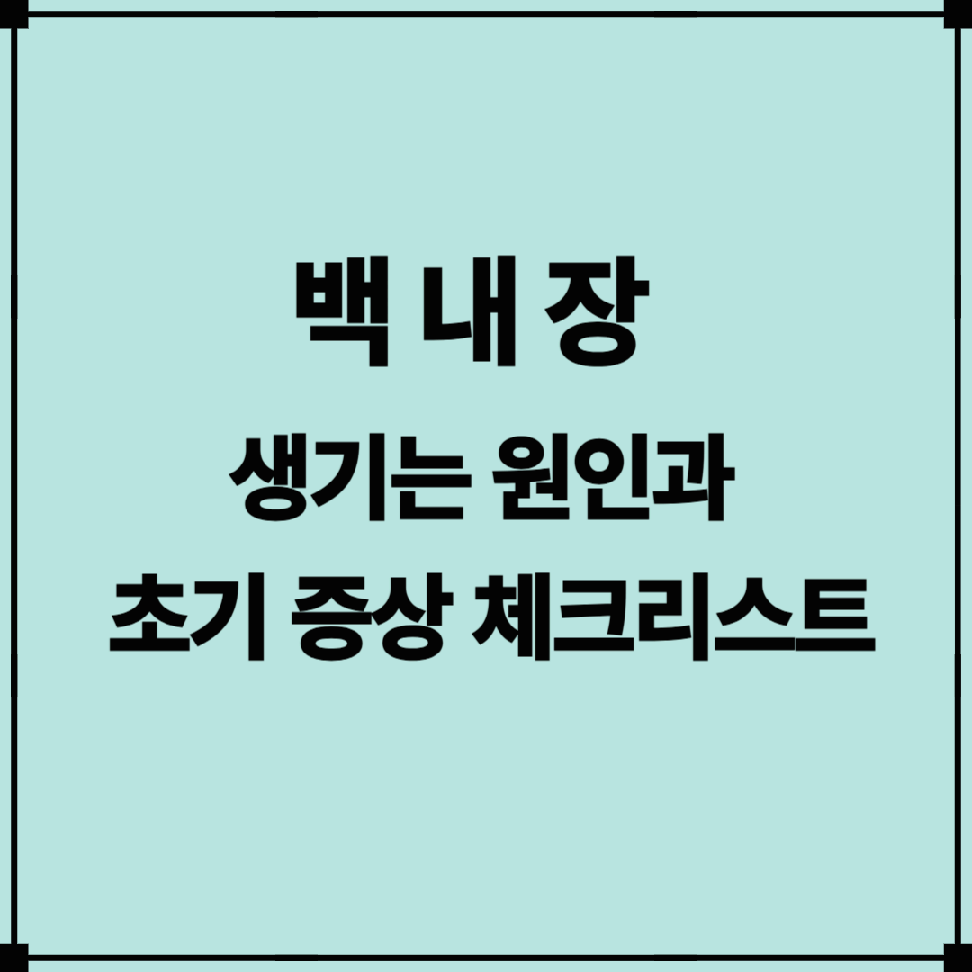 백내장이 생기는 원인과 진행 과정 초기 증상 체크리스트