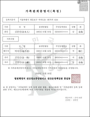 특정증명서 특정증명서
