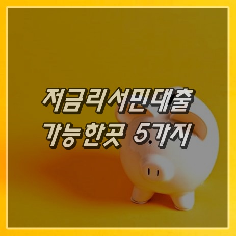 저금리서민대출