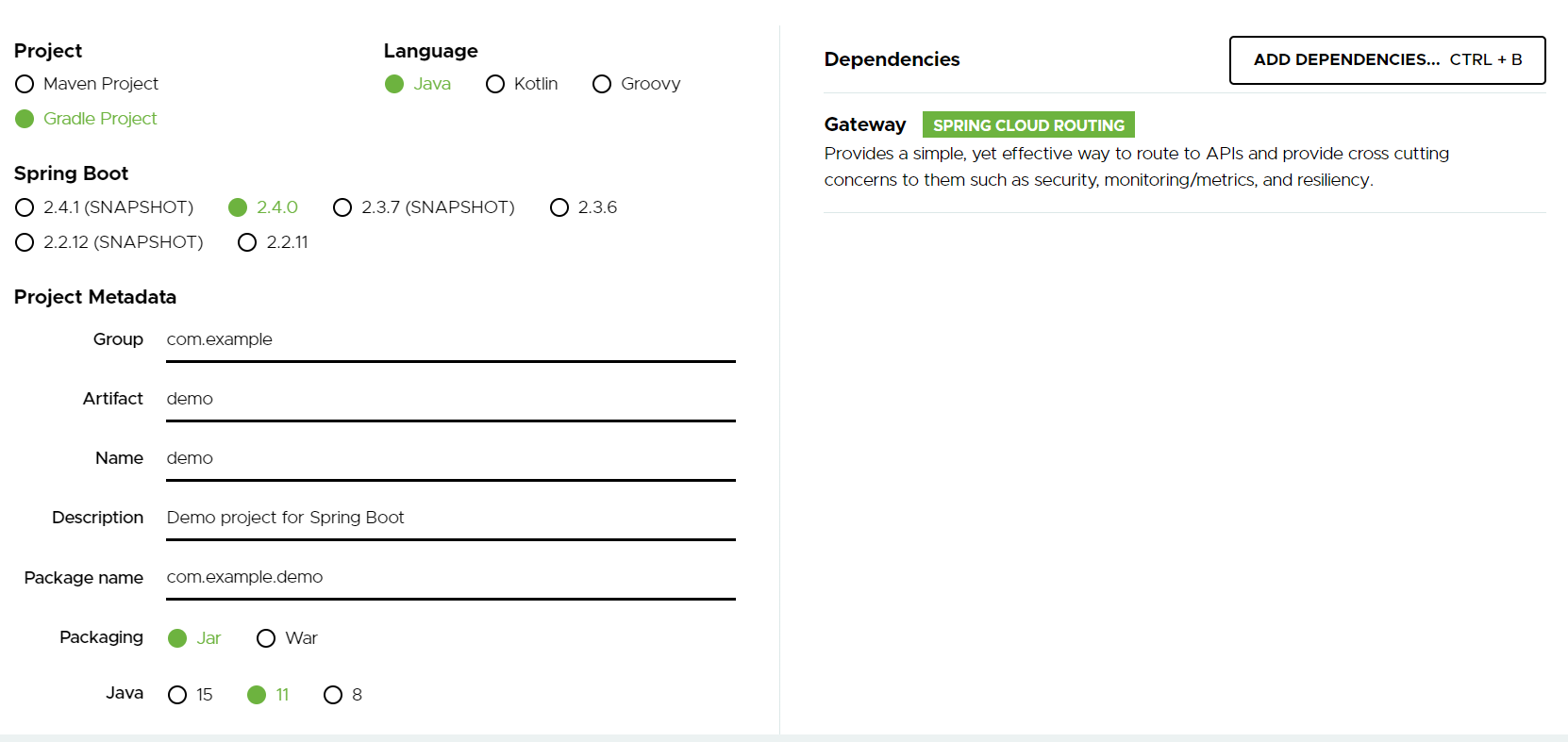  SpringBoot SpringCloudGateway 초기세팅