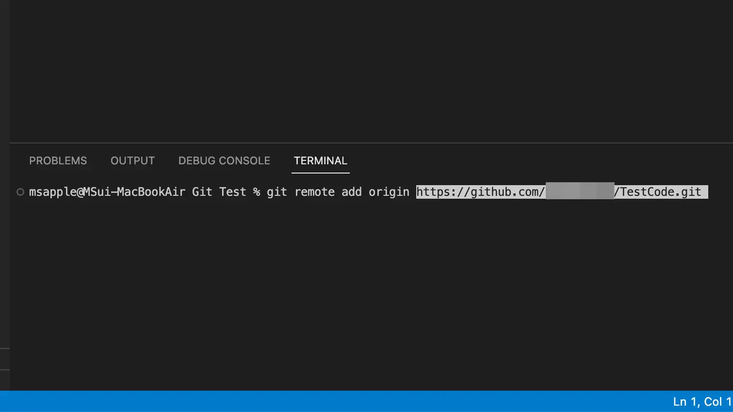 vscode 터미널 화면