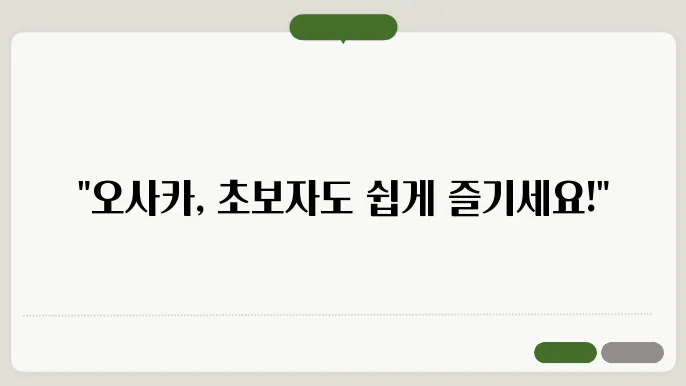 오사쳦8키지여행, 초보자도 편하주 즐기 장기