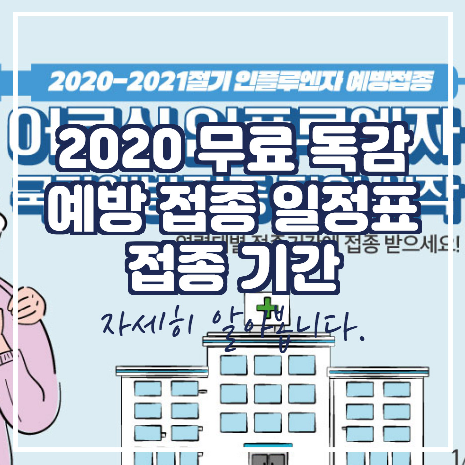  2020 무료 독감 예방 접종 10월 26일 예정대로