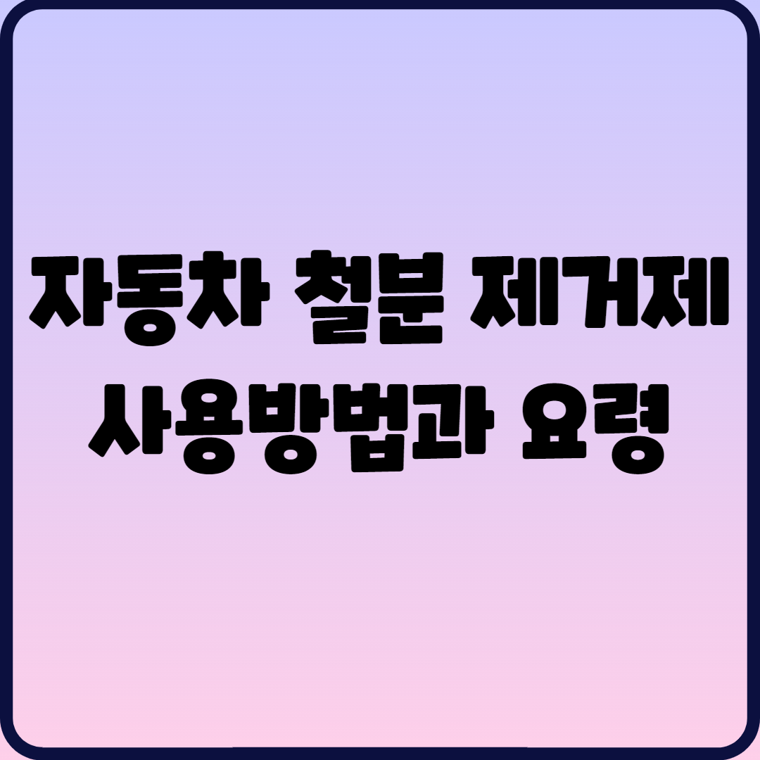  자동차 철분 제거제 사용방법과 요령