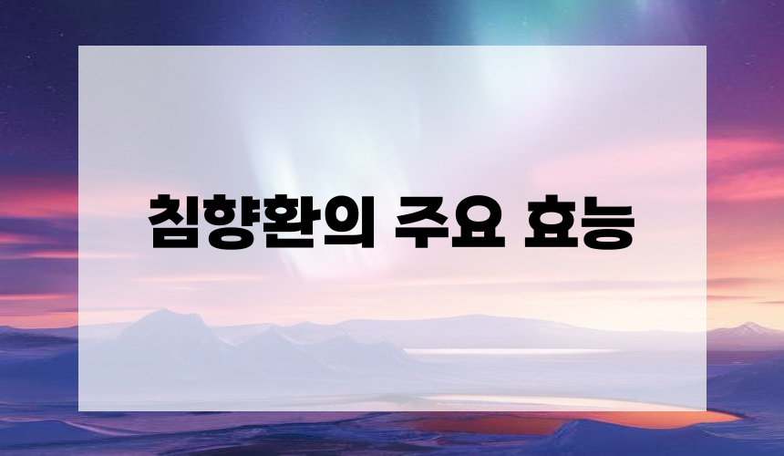 2. 침향환의 주요 효능