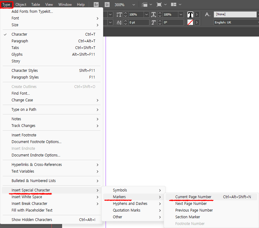 indesign-type-insert-special-character-markers-current-pae-number-click