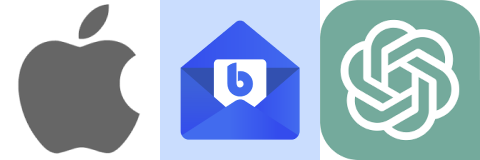 Apple&#44; Blue mail&#44; ChatGPT 로고