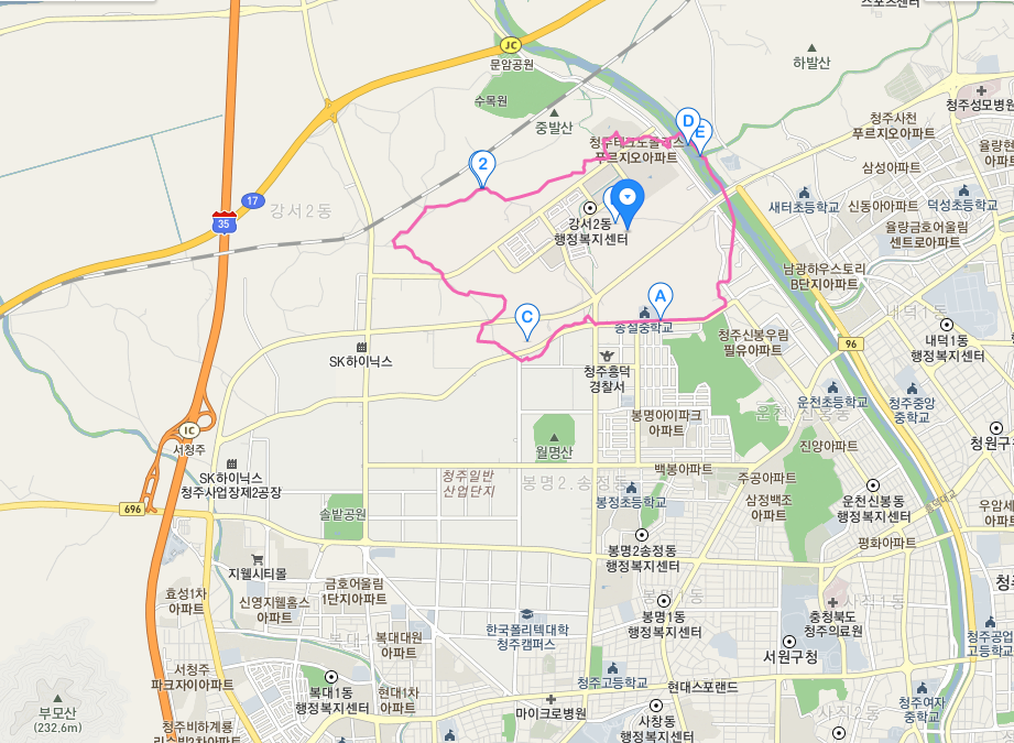 청주시 송절동 지도