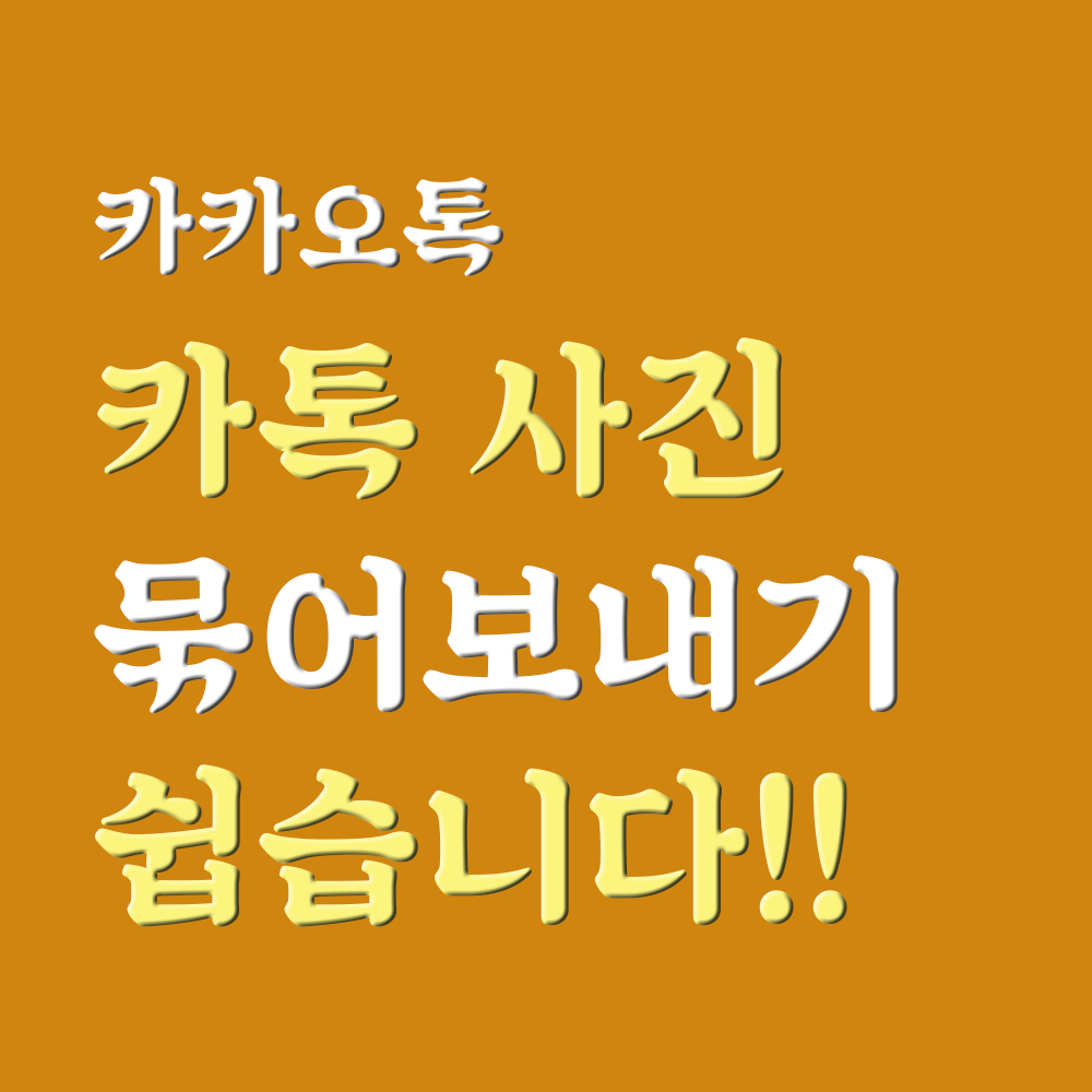 카톡 사진 묶어보내기 체크만 해주면 됩니다