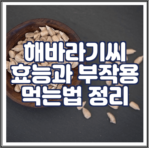  해바라기씨 효능과 부작용, 먹는법 정리