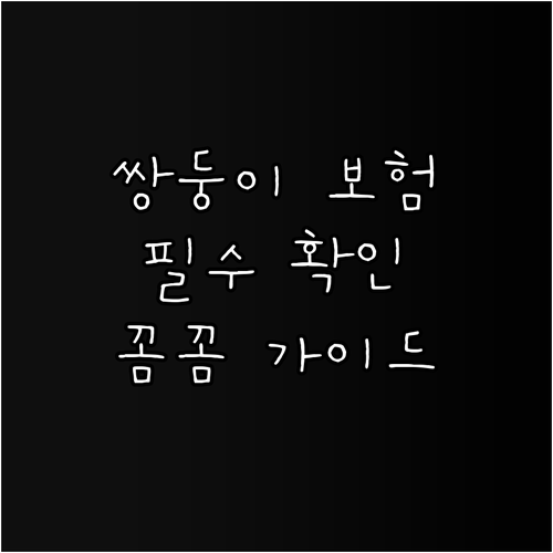 쌍둥이 태아보험 가이드: 가입 전 필