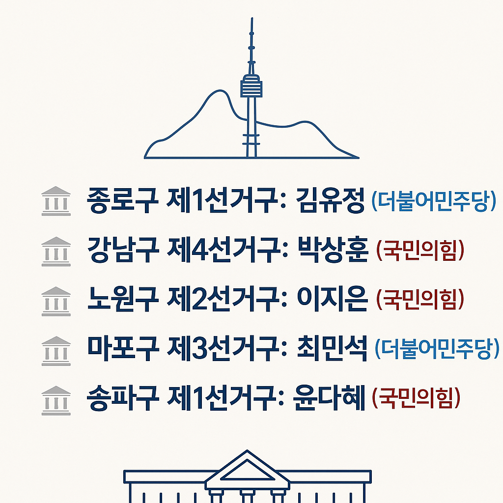 ① 서울특별시 시의원 당선자 명단 총정리 - 정리사진
