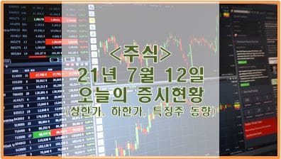  [주식] 21년 7월 12일 오늘의 증시현황 (상한가, 하한가, 특징주)