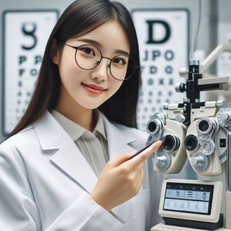 여성 안경사의 그림이다.