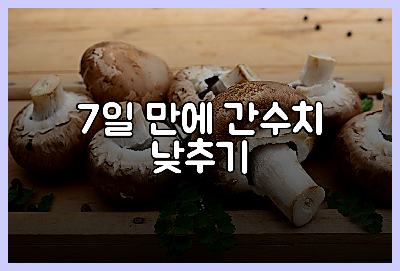 7일 만에 간수치 낮추기