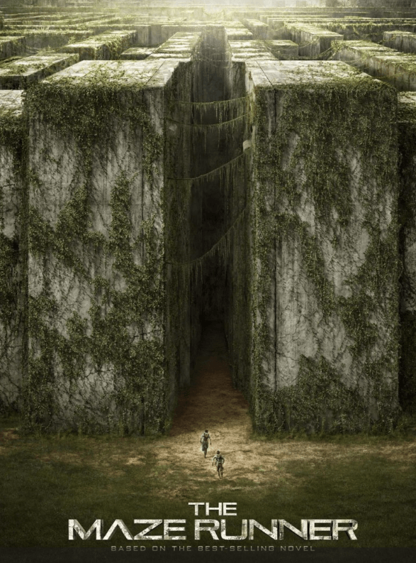 미로를 달리는 두 명의 주자의 이미지