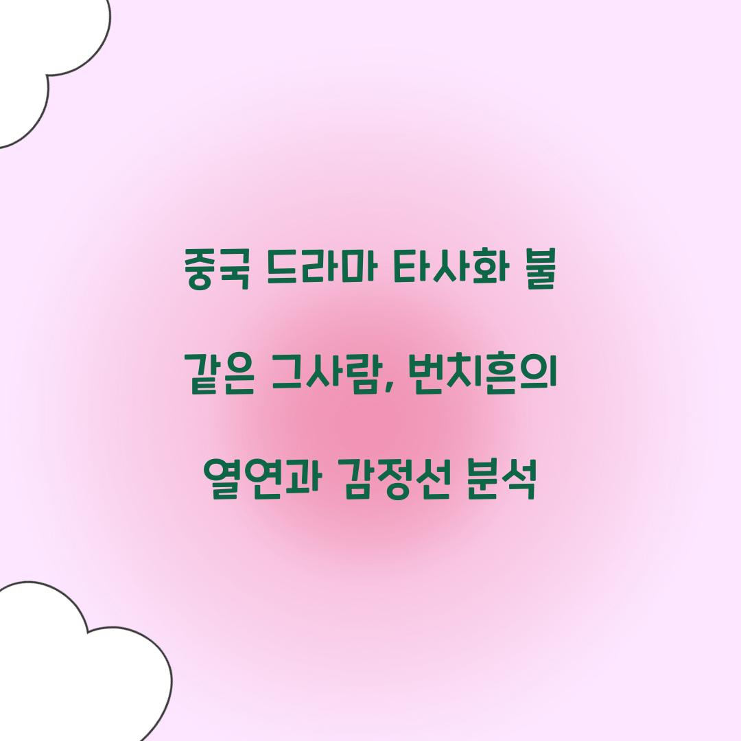 중국 드라마 타사화 불 같은 그사람
