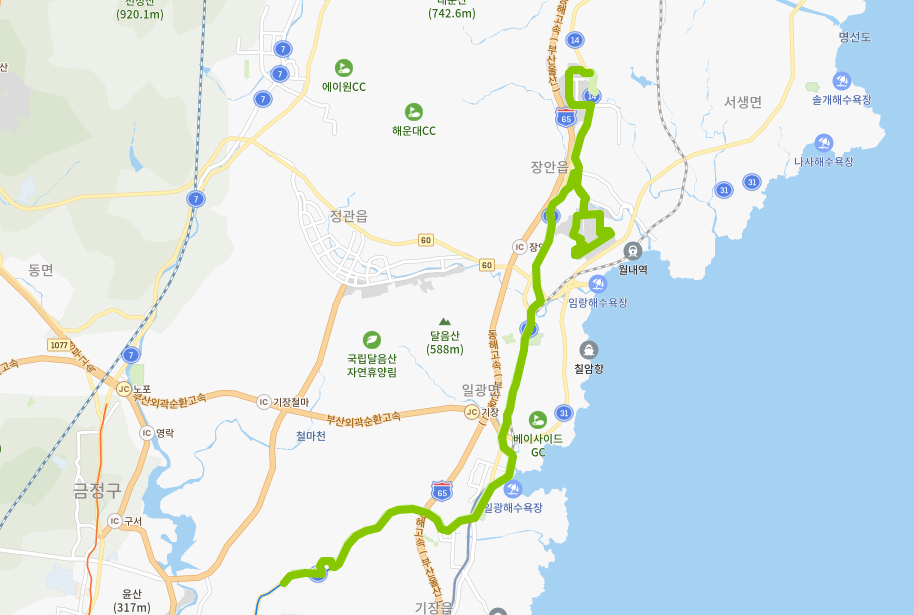  부산 187번버스 노선, 시간표(첫차,막차) [동부산대학역, 고촌역, 일광해수욕장, 원자력의학원]