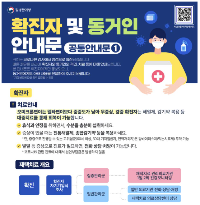 확진자및 동거인 안내문