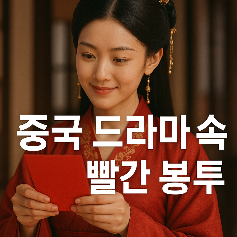 중국 드라마 속 빨간 봉투 이미지