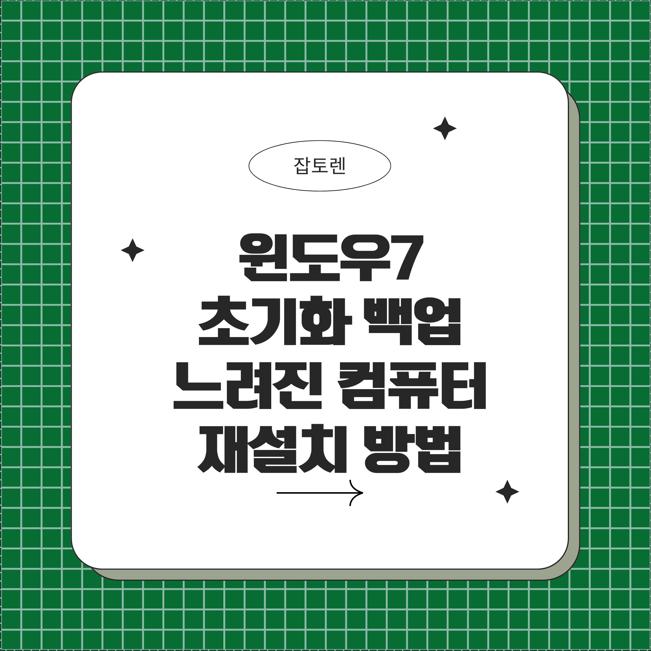 윈도우7 초기화와 백업, 느려진 컴퓨터를 다시 빠르게 만드는 방법