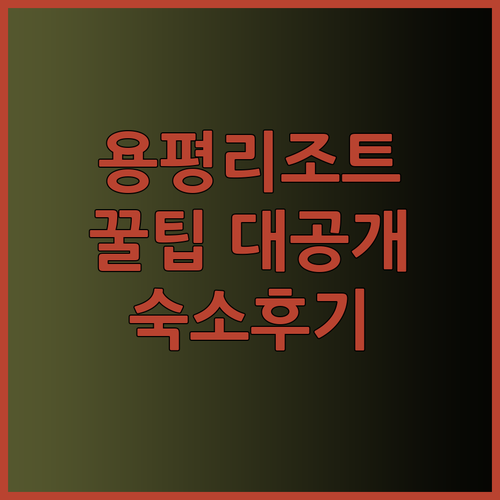 스키여행 숙소는 여기다! 용평리조트 