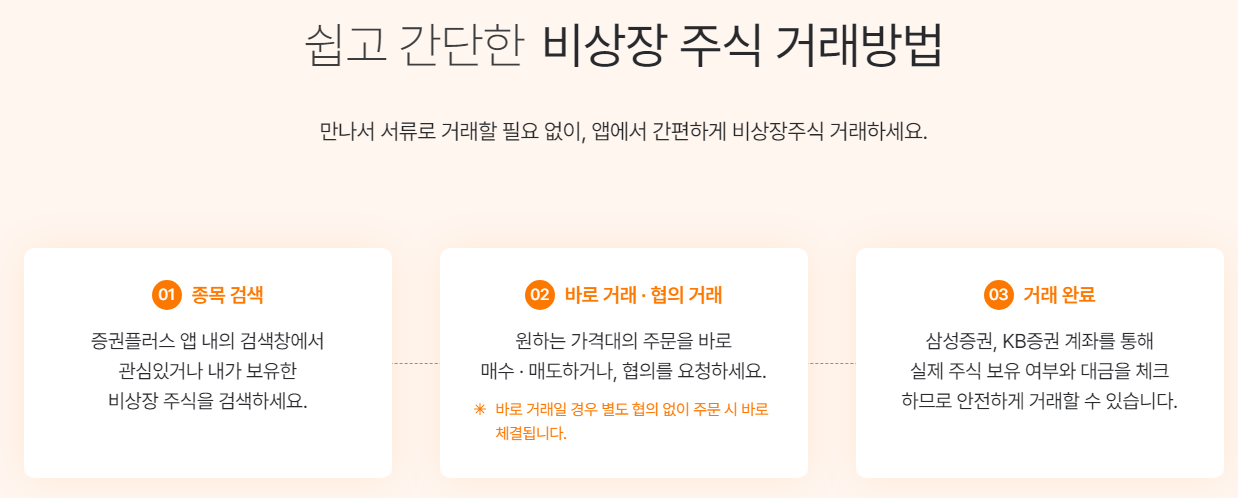 증권플러스 비상장 주식 거래방법