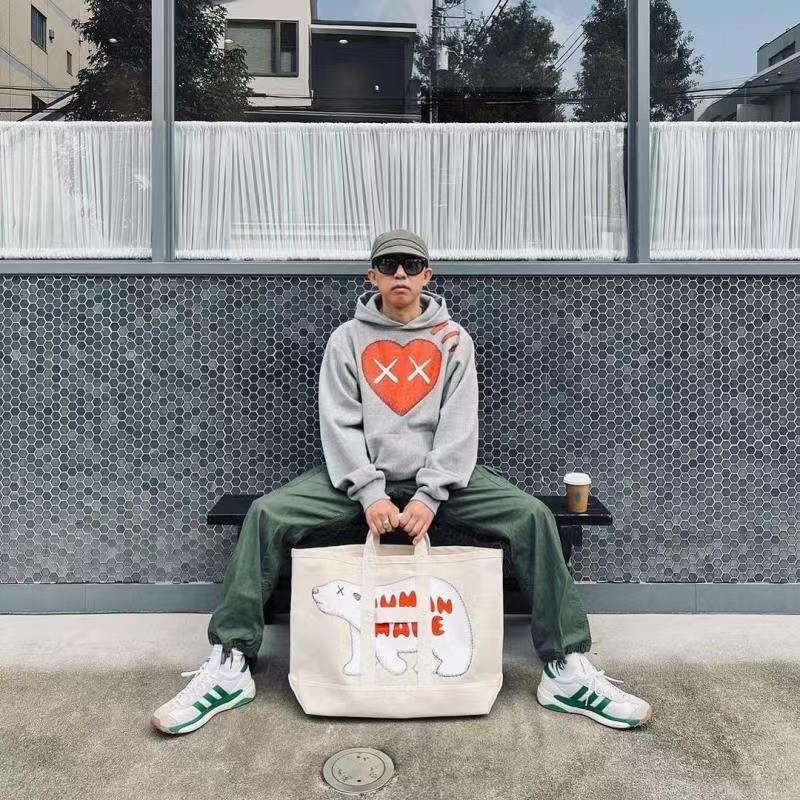 [KAWS x HUMAN MADE] 카우스 X 휴먼메이드 로고 스웨트 셔츠 후드 티셔츠 (2 COLOR)