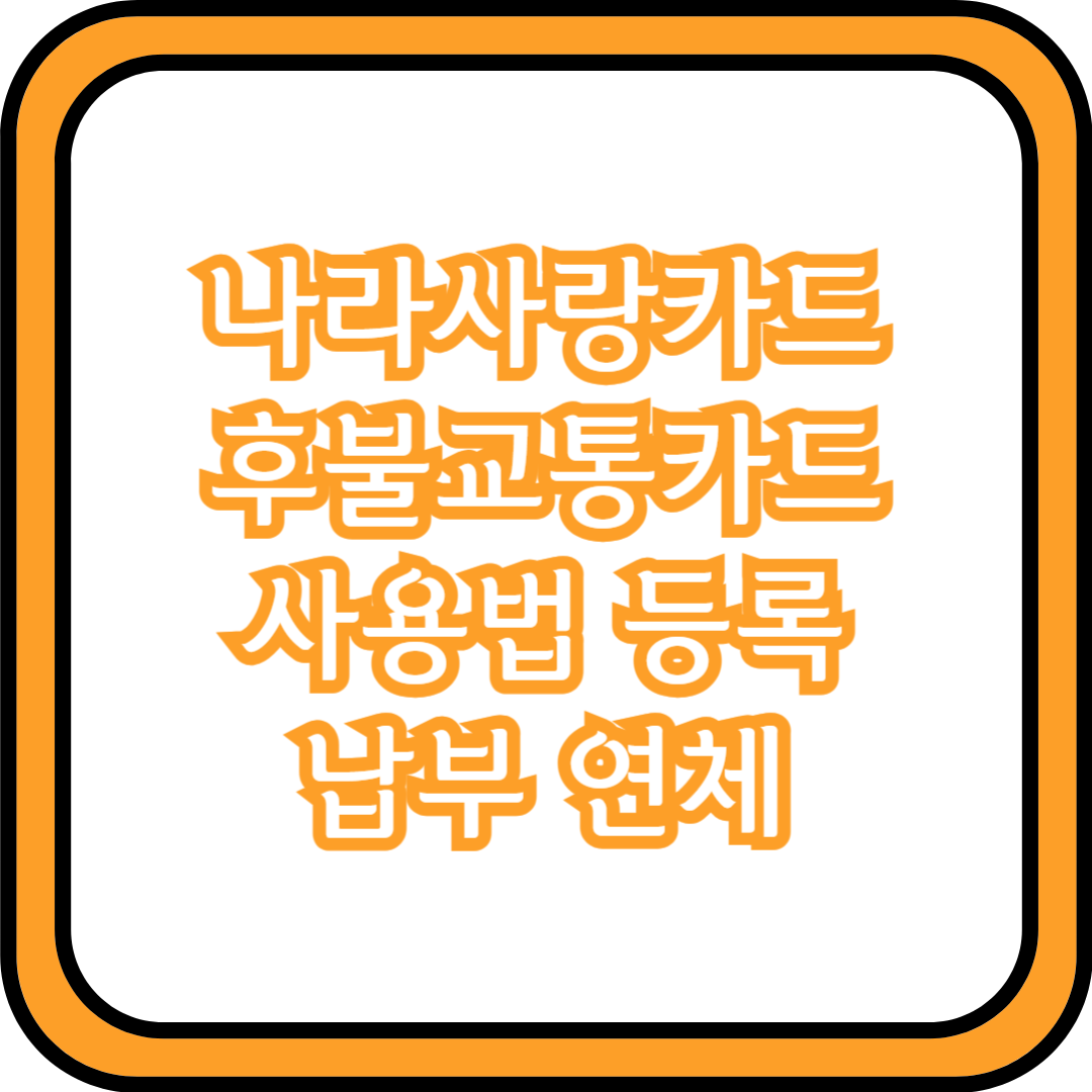  나라사랑카드 후불교통카드 사용법(등록, 납부, 연체 등)
