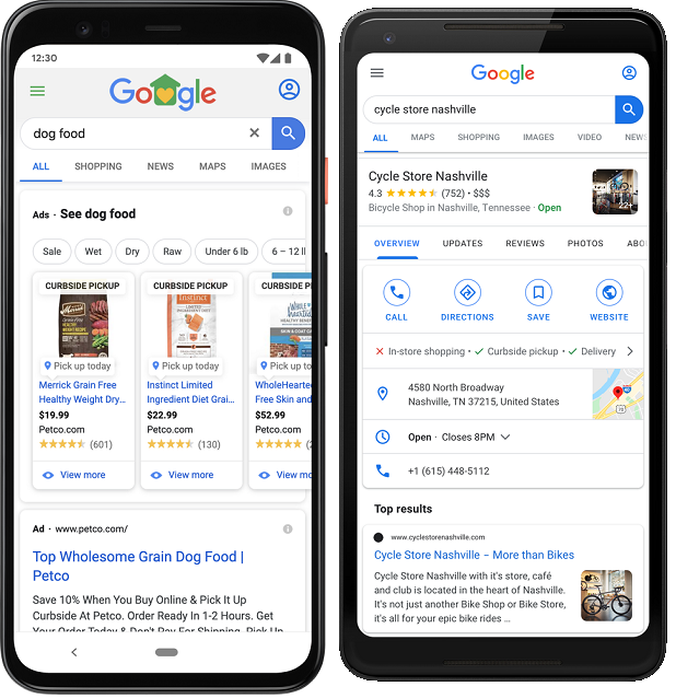 google curbside pickup example