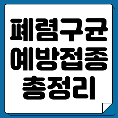 폐렴구균 예방접종 횟수 백신 종류 및 비용