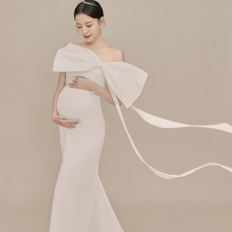 임산부드레스 만삭촬영 리본 롱 만삭 드레스