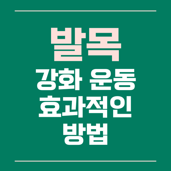  발목 강화 운동의 효과적인 방법과 팁들을 알아보자