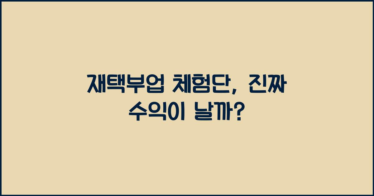 재택부업 체험단  