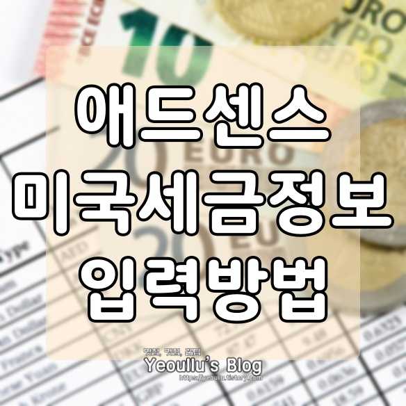  애드센스 미국세금 정보 입력 방법, 과정 예시