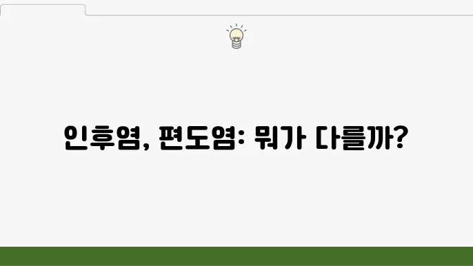 인후염과 편도염 차이점 설명 이미지
