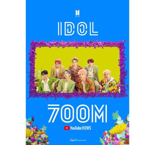  방탄소년단 'IDOL' MV 7억 뷰 돌파 기록 대행진