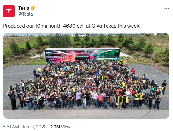 2023년-6월-테슬라는-공식-트위터를-통해-4680-배터리-셀-1000만-개-생산을-돌파했다는-소식을-남김