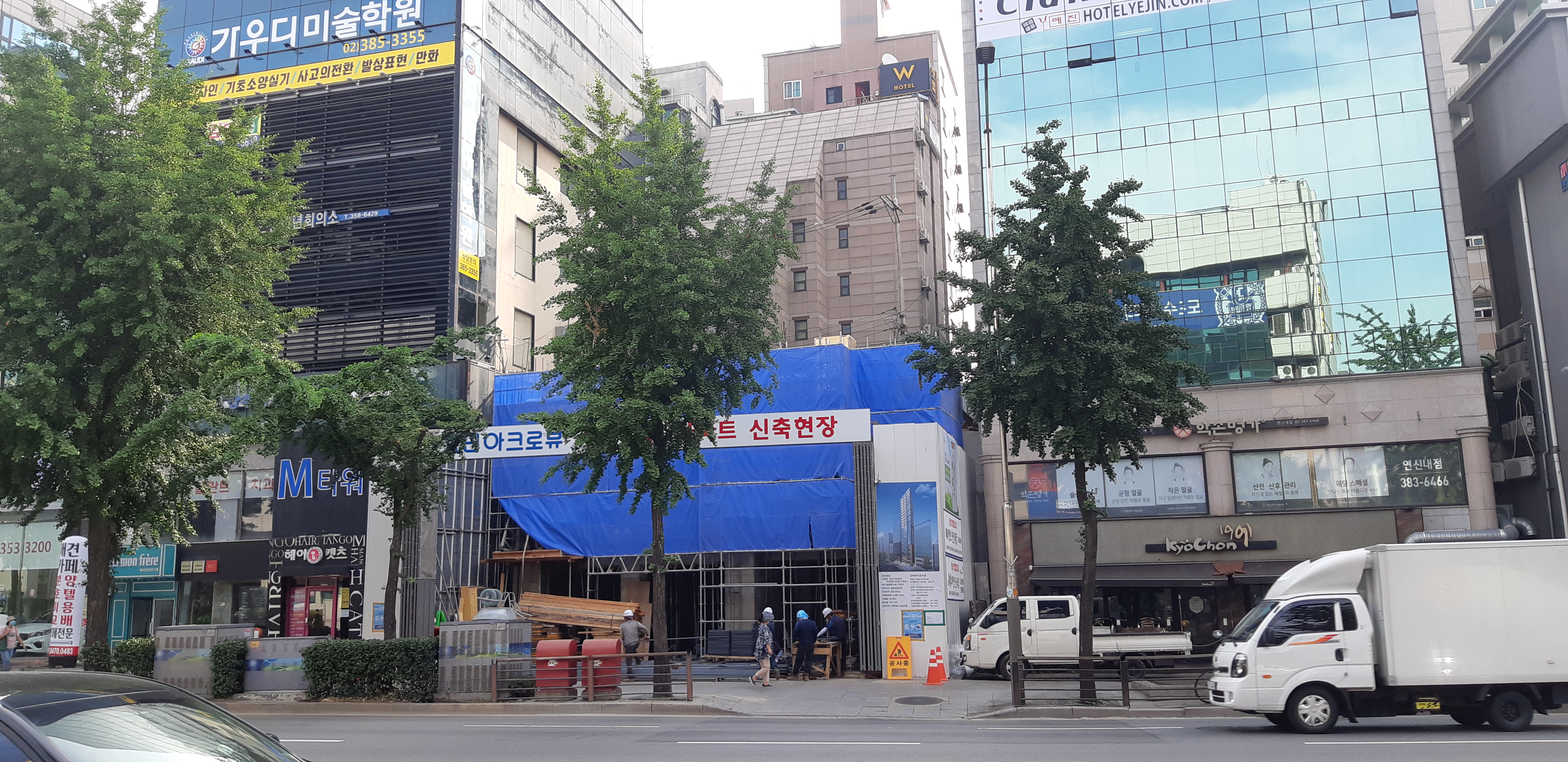  은평구 연신내역인근 건물 공사 현장 사진 46 효민아크로뷰 주상복합 아파트 신축현장 (korean construction)