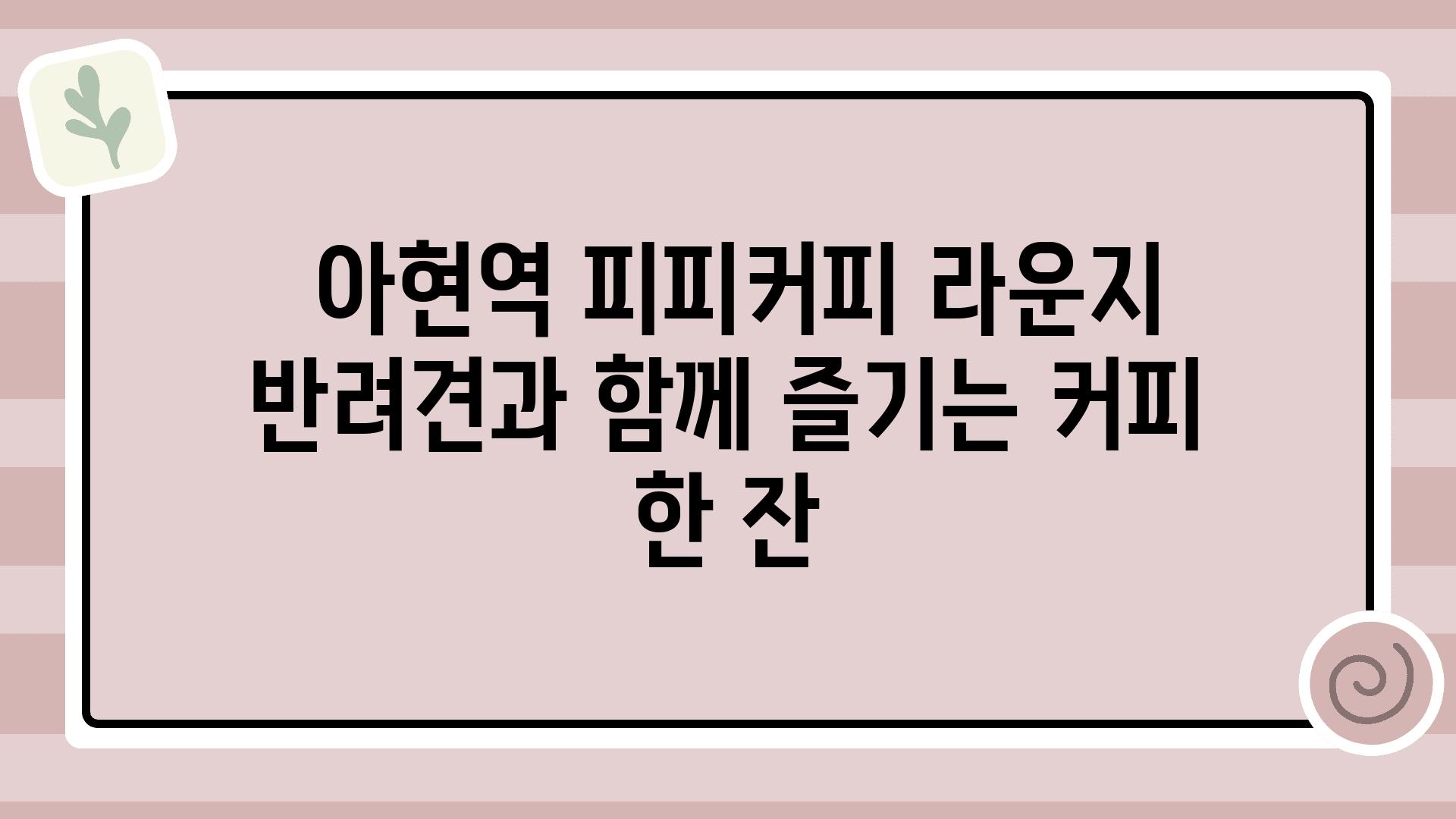  아현역 피피커피 라운지 반려견과 함께 즐기는 커피 한 잔