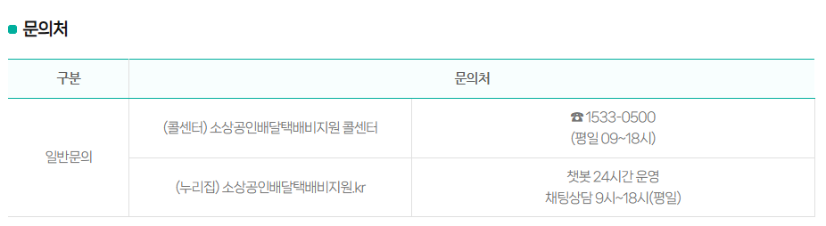 소상공인 배달택배비 지원