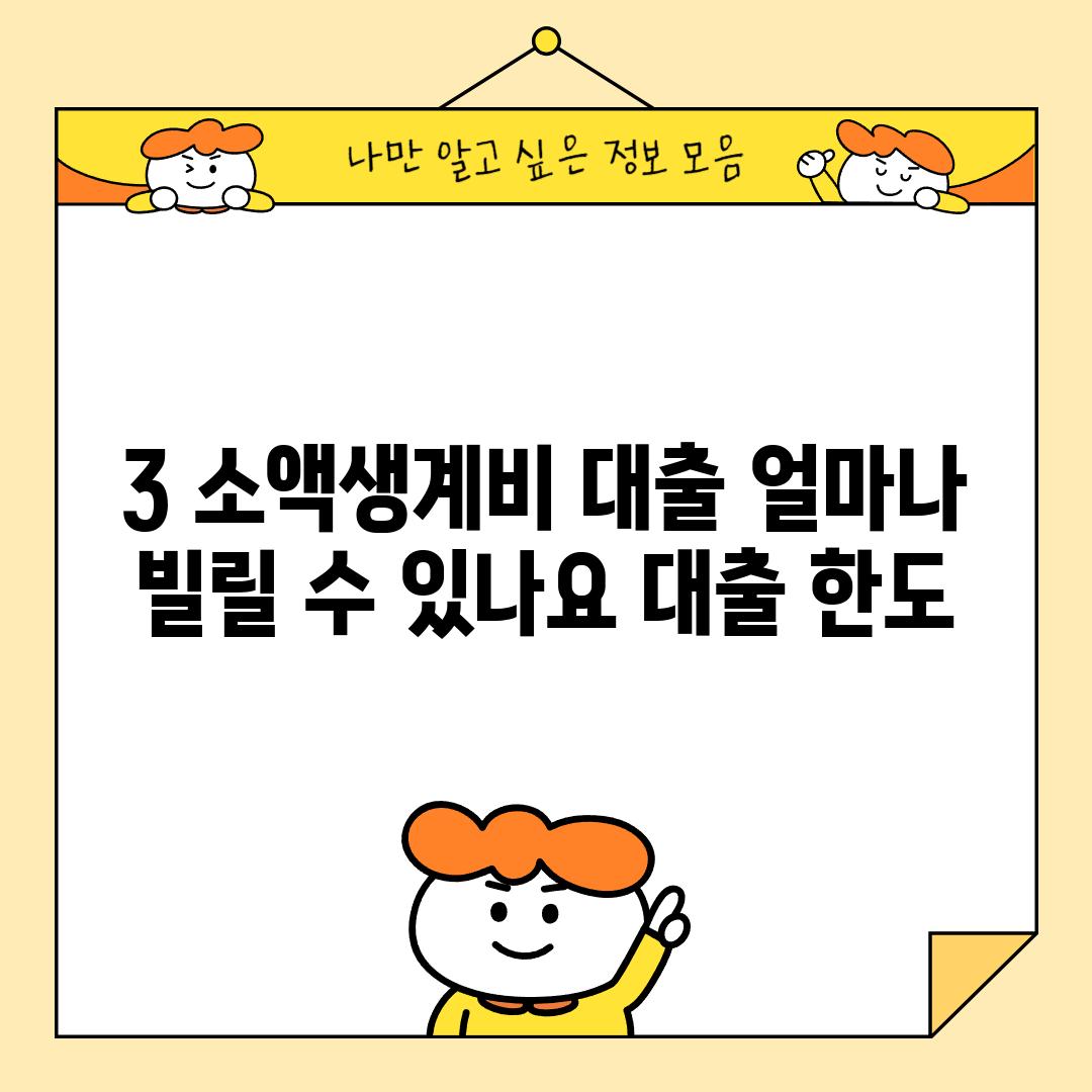 3. 소액생계비 대출, 얼마나 빌릴 수 있나요? (대출 한도)