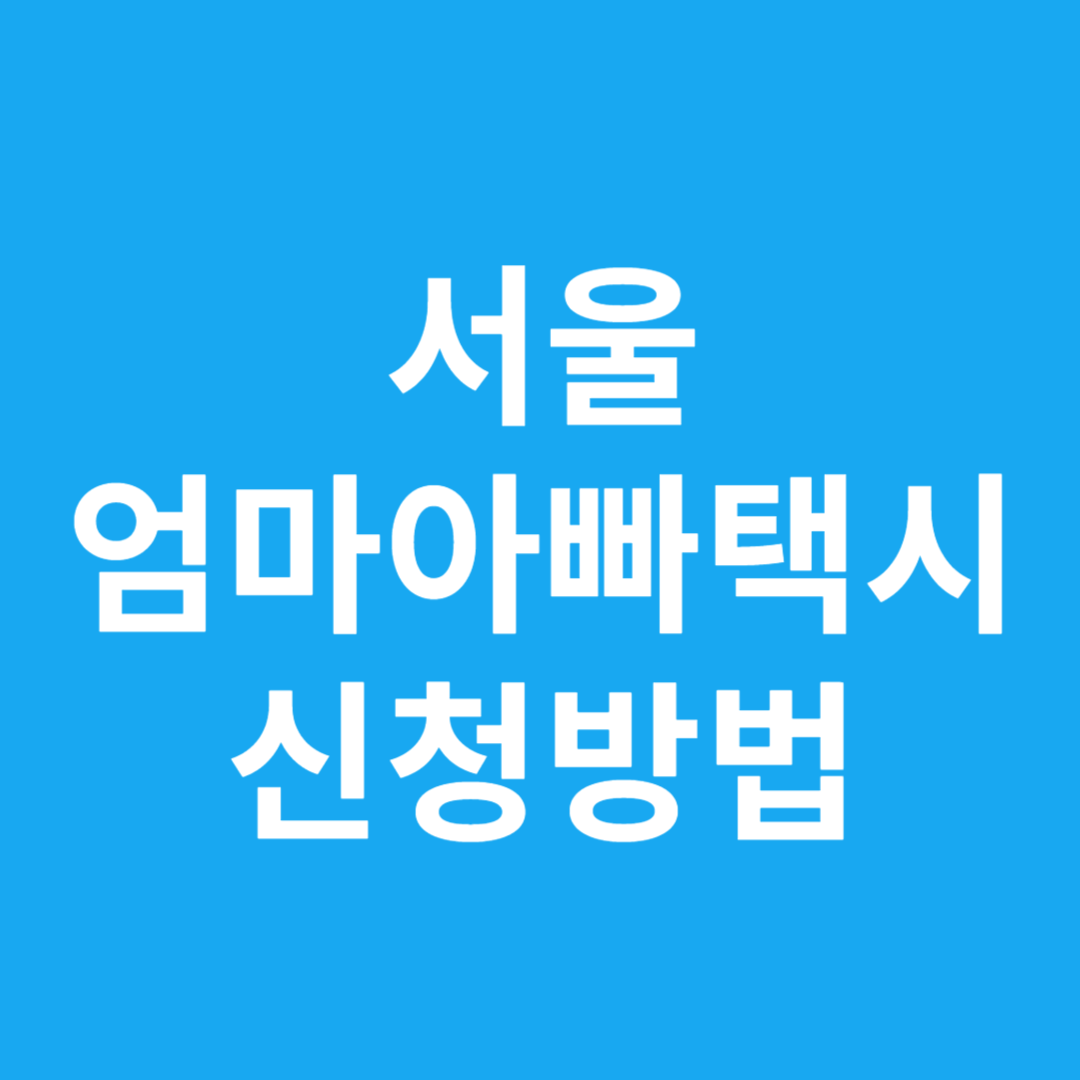 서울 엄마아빠택시 신청방법