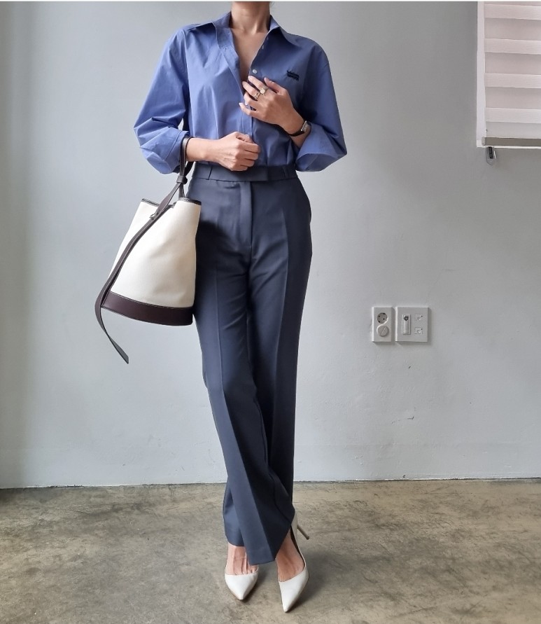 색상 배색 품절상품과 배송지연안내 - 메종셔츠 ( 블루색상 8