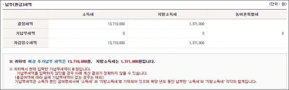 연말정산 모의계산