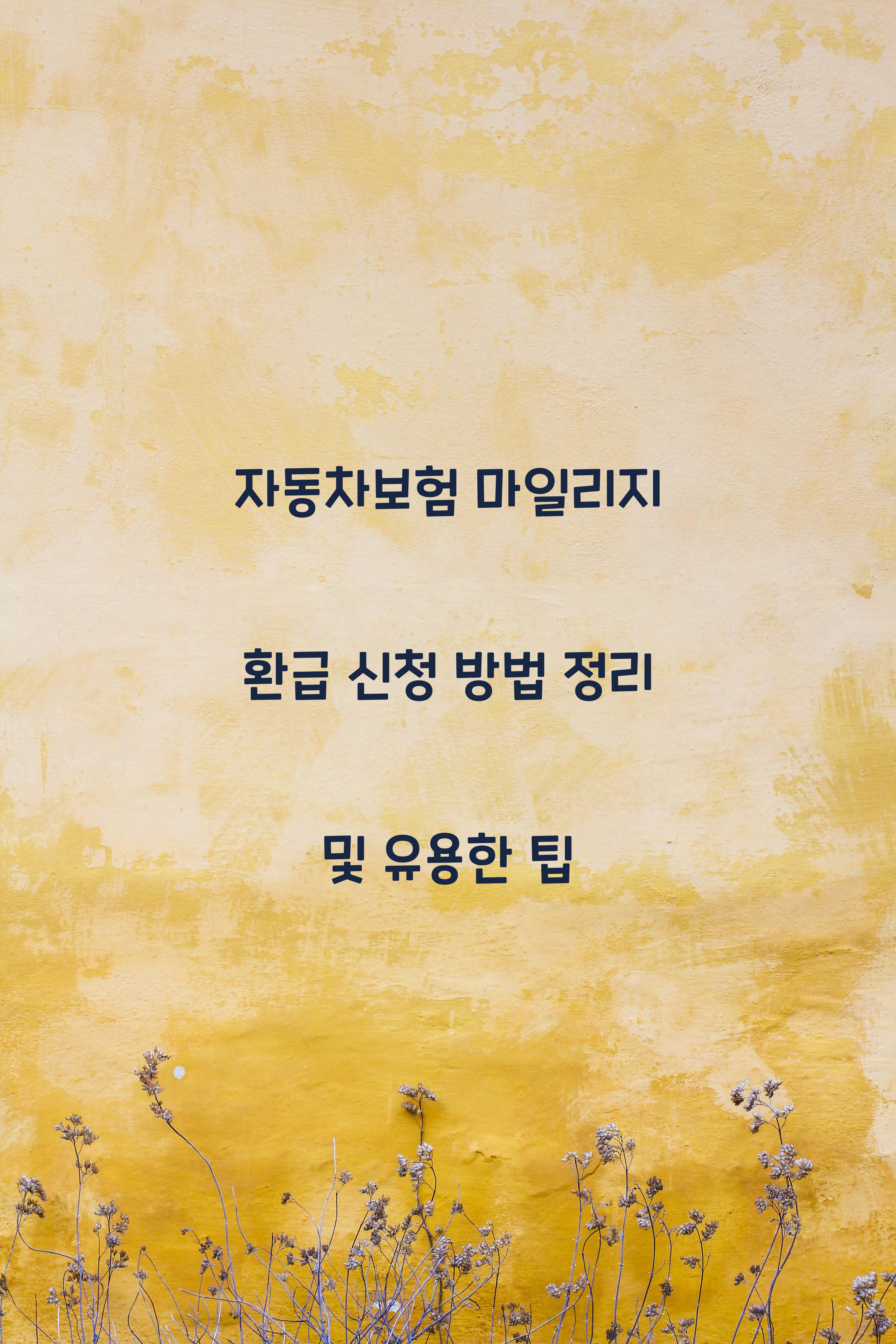 자동차보험 마일리지 환급 신청 방법 정리