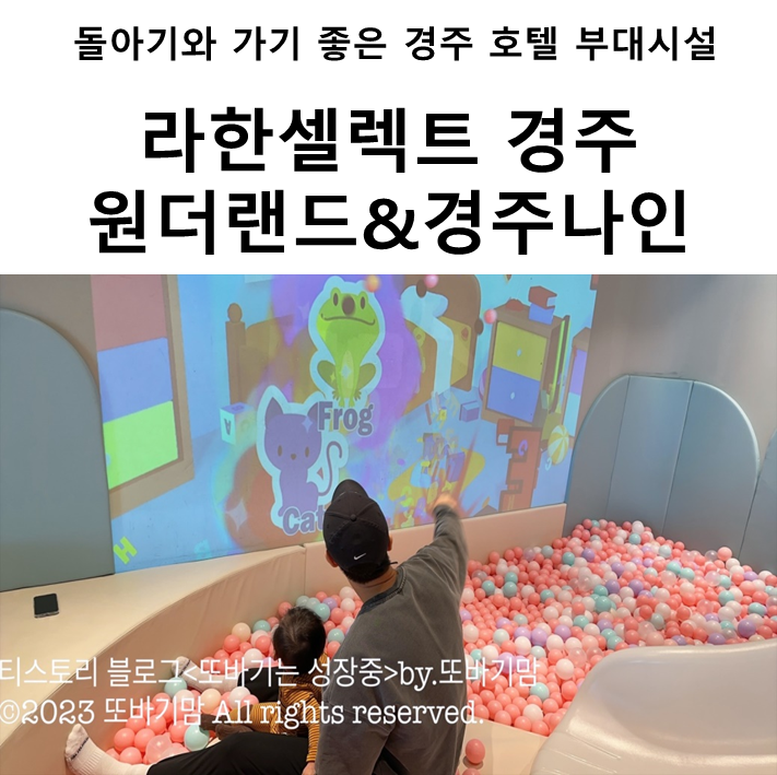  돌아기 또바기와 여행후기 라한셀렉트 경주 호텔 부대 시설 대형 키즈카페 '원더랜드'(feat.내돈내산) 운영 시간, 할인 방법 및 정보